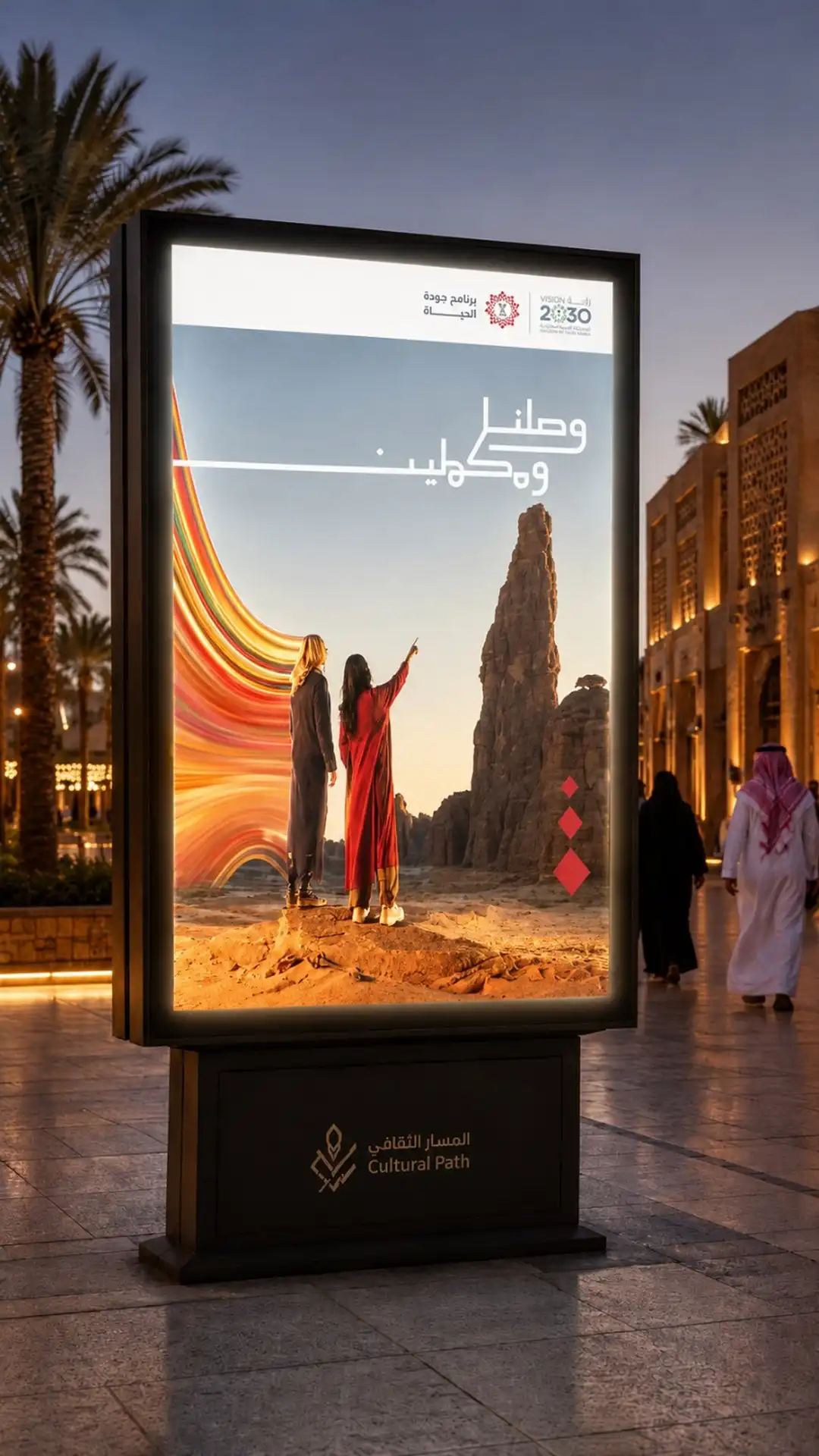Achieved and Advancing portrait display on the Cultural Path