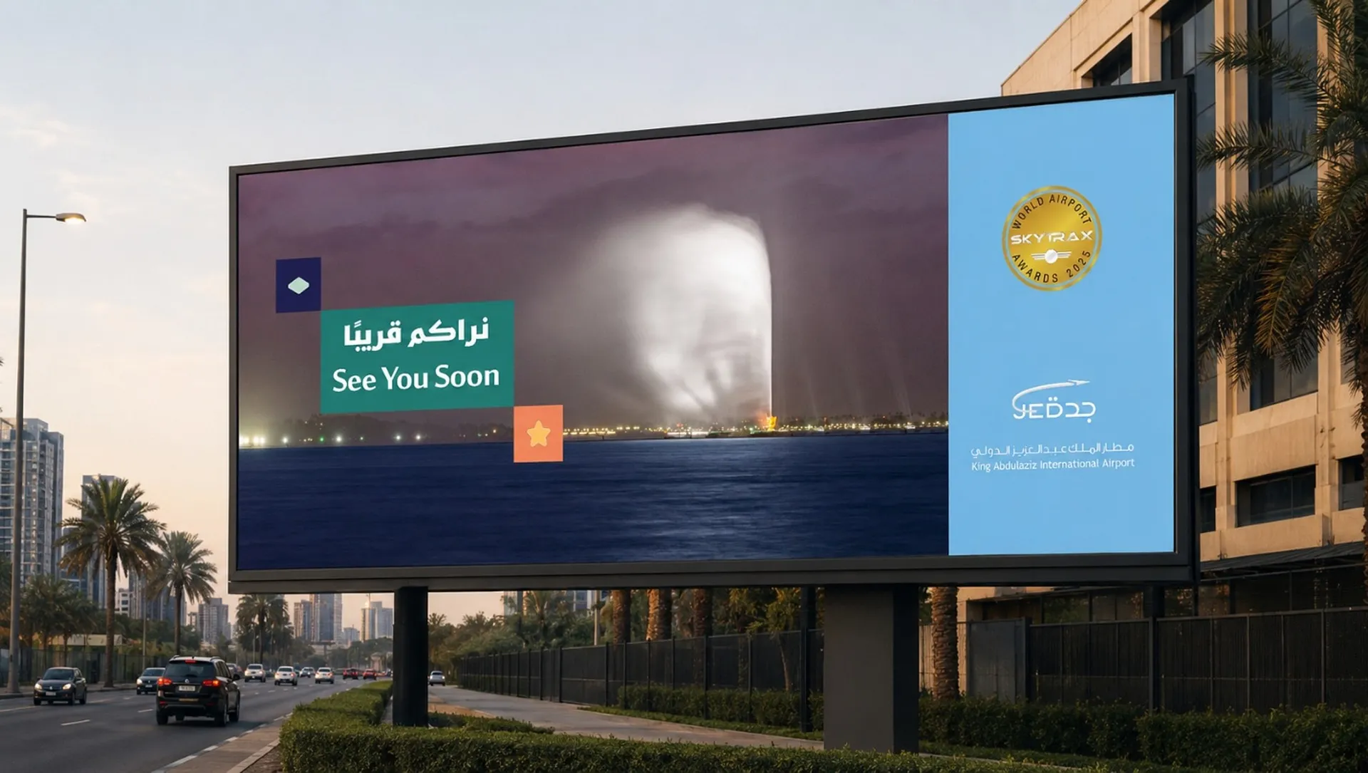 King Abdulaziz Airport see you soon campaign display